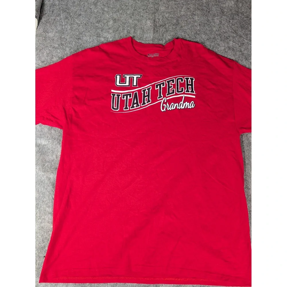 Champion Utah Tech University Grandma Red Graphic T-Shirt UT Trailblazers - Picture 4 of 9